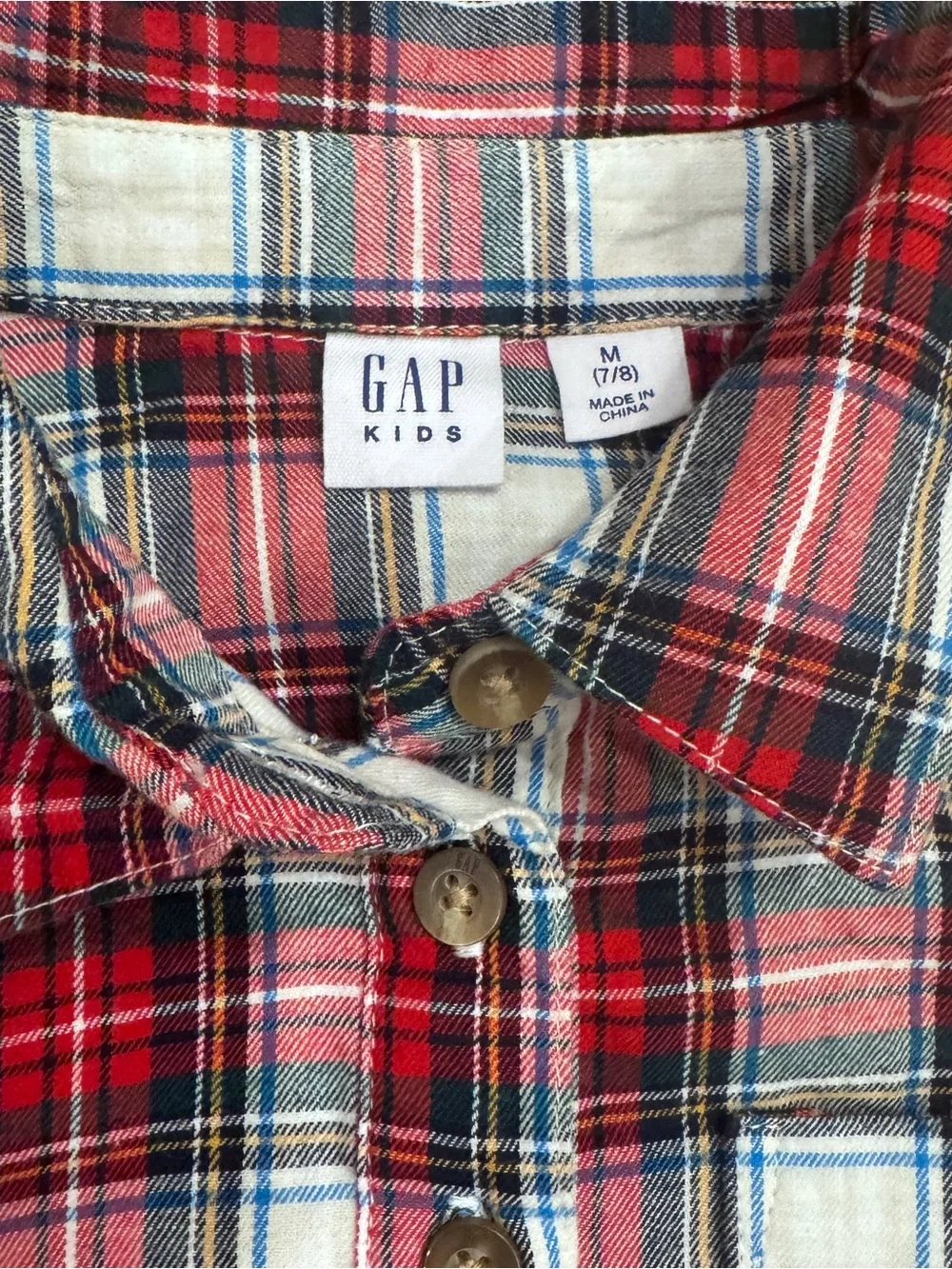 Gap Kids Plaid Long-Sleeve Dress